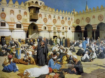 dans la mosquée Ludwig Deutsch Orientalism Peinture à l'huile